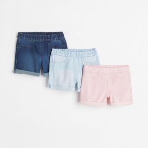 3 pack denim shorts